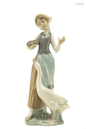 Lladro Lady with Bowl and Duck