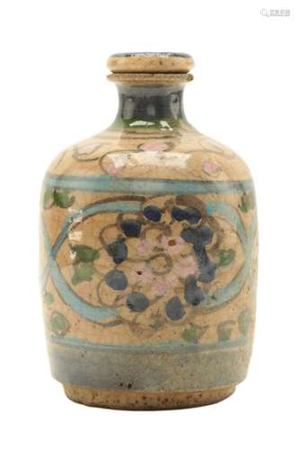 Moroccan Glazed Pottery Bottle