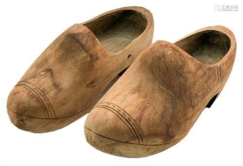 Antique Wooden Shoes Hand Carved Sweden