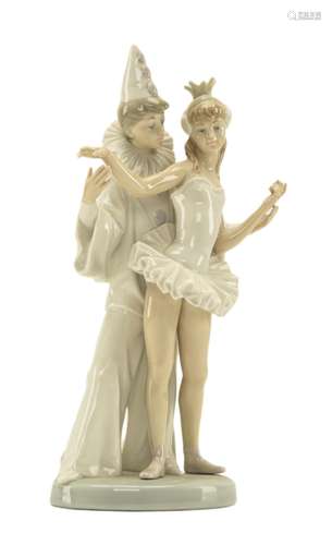 Lladro Carnival Couple Ballerina Clown