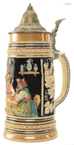 Vintage German Lidded Beer Stein