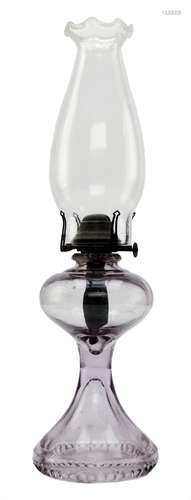 Amethyst Glass Hurricane Lamp