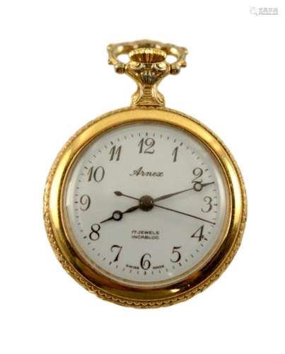 Arnex 17 Jewel Incablock Swiss Pocket Watch