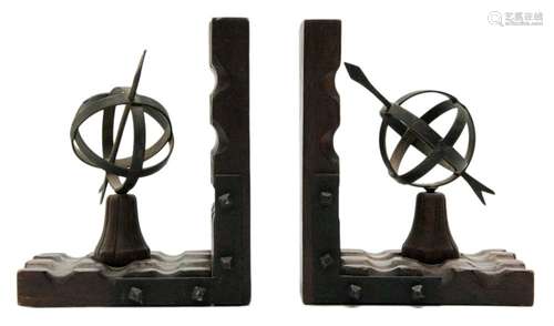 Wood and Metal Bookend