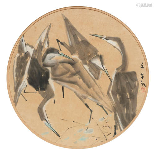 Cranes Chen Wen Hsi (1906 - 1991)