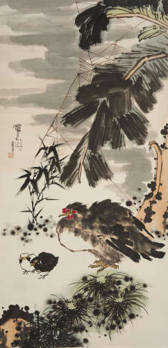 Chickens and Bamboo Attributed to Pan Tianshou