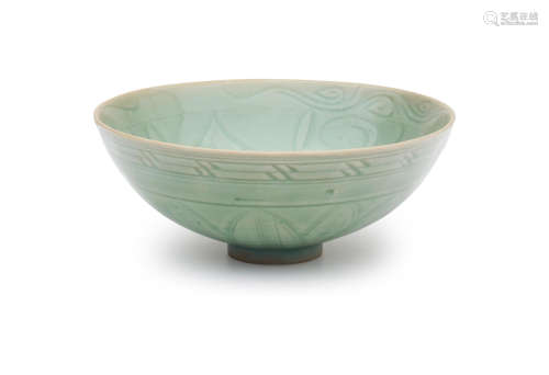 12th/13th century A Longquan celadon carved 'lotus' bowl