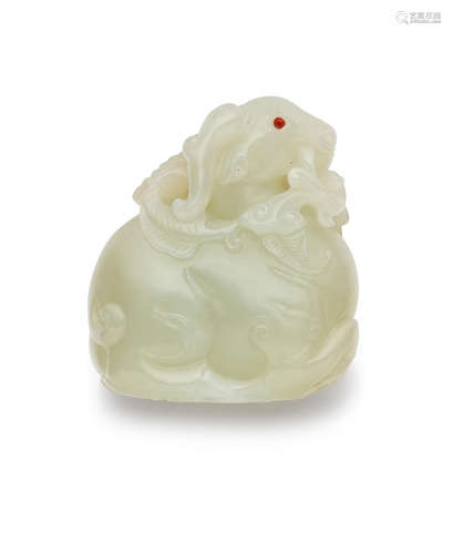 A celadon jade figure of a ram