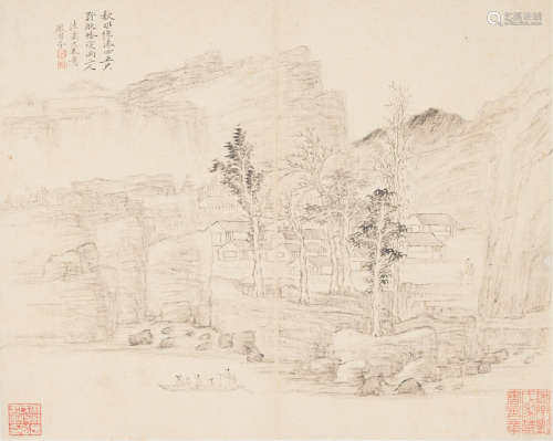 Autumn Landscape Pang Meizi (Qing dynasty)