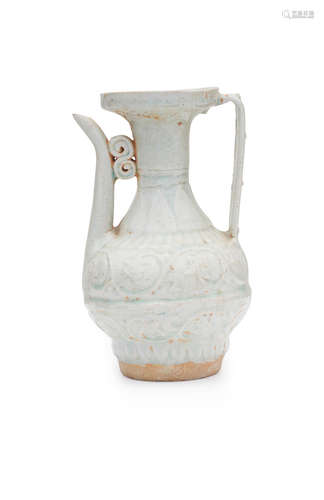 Yuan dynasty A Qingbai moulded 'scrolling lotus' ewer