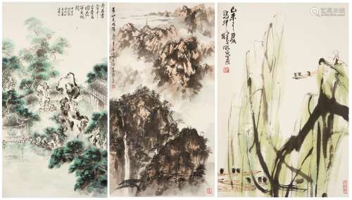 Landscapes Liu Su (1963 - ), Wang Duwei (1918 - 2004), and Lin Ximing (1926 - )