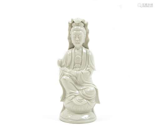 A blanc-de-chine figure of Guanyin