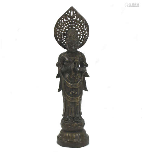 A bronze figure of Kannon
