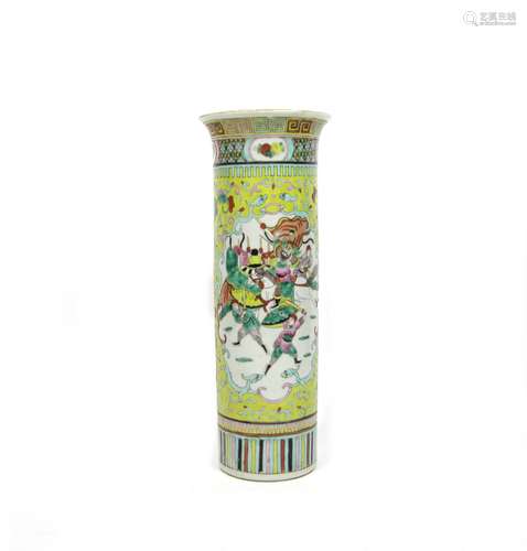 Kangxi six-character mark but 19th century A Straits porcelain sleeve vase