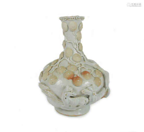 19th/20th century A white-glazed bottle vase