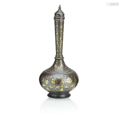 19th century A bidri Sarai, bottle vase and cover