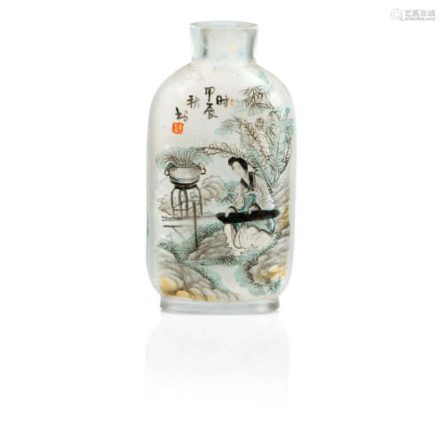 Dated by inscription to 1904 An inside-painted snuff bottle