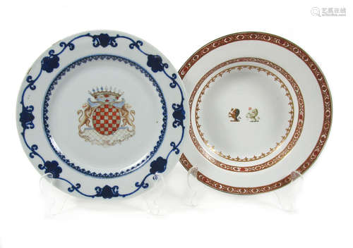 C.1740-65 A pair of armorial plates