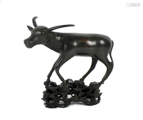 19th century A bronze buffalo