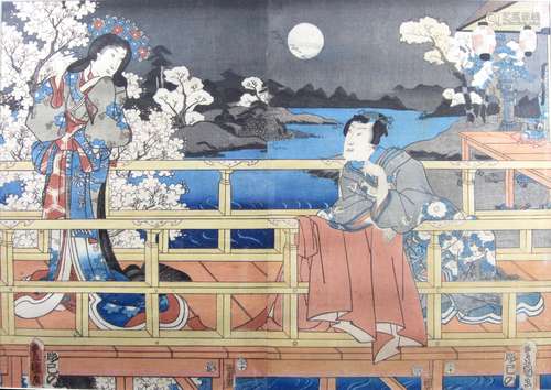 Utagawa Kunisada (Toyokuni III, 1786-1865), Utagawa Yoshitora (active c.1850-1880), and Toshikata Mizuno (1866-1908) Seven woodblock prints