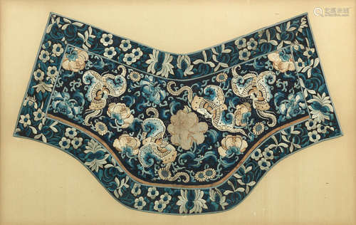 19th century An embroidered silk court collar