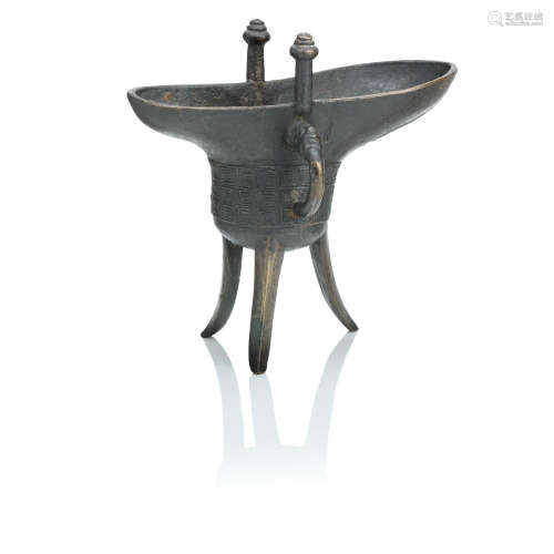 Dated Qianlong third year, corresponding to 1738 An archaistic bronze ceremonial vessel, jue
