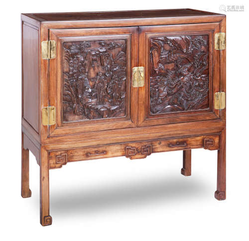 19th century A hardwood side cabinet