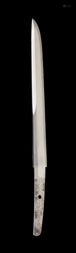 By Miyamoto Kanenori (1830-1926), Meiji era (1868-1912), 1910 A shin-shinto tanto blade with mounts