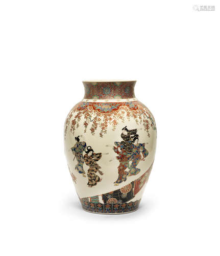 Meiji era (1868-1912), late 19th/early 20th century A large baluster Satsuma jar