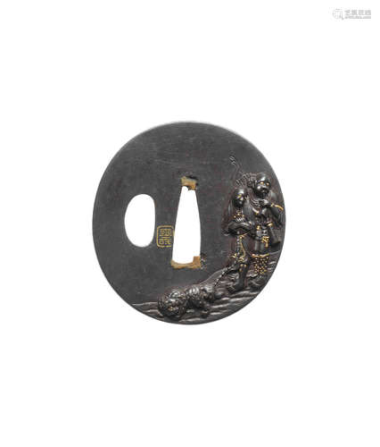 Attributed to Tetsugendo Shoraku (Naofusa), Edo period (1615-1868), late 18th/early 19th century An iron tsuba