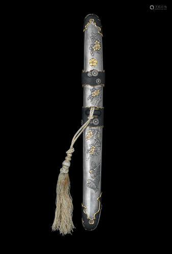 The blade by Akikane, Meiji era (1868-1912), late 19th/early 20th century A shin-shinto aikuchi in multi metal mounts