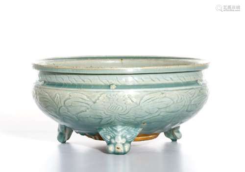 Ming Longquan Celadon Tripod Censer, Christie's