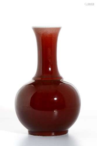 Oxblood Glazed Bottle Vase