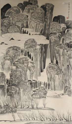 Chinese Scroll Painting of Landscape