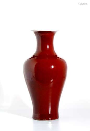 Red Glazed Baluster Vase