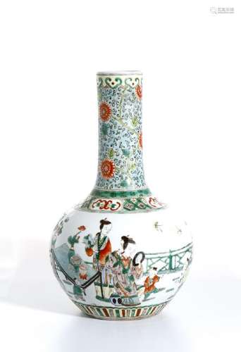 Chinese Famille Rose Vase with Ladies and Children