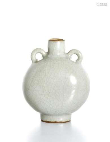 Rare Lungchuan Celadon Guan-Type Moon Flask