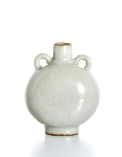 Rare Lungchuan Celadon Guan-Type Moon Flask