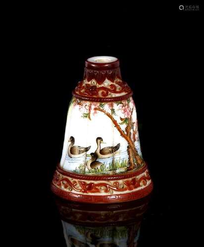 Qing Dynasty Peking Glass Enameled Bell