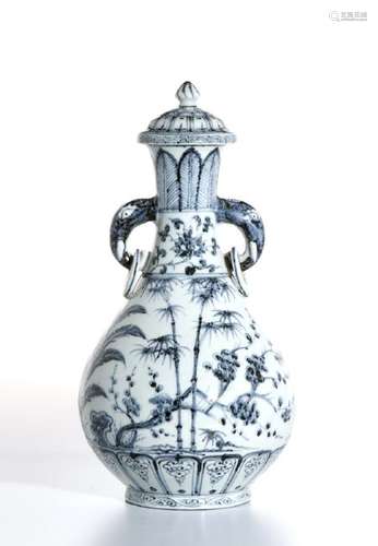 Blue and White 'Three Friends' Vase, Yuhunchun