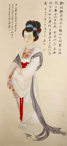 Chinese Scroll Painting of a Lady