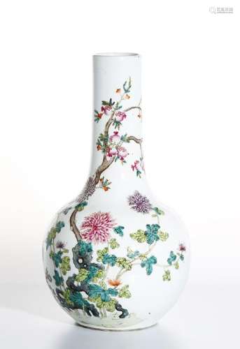 Chinese Famille Rose Bottle Vase