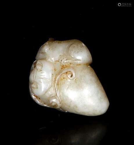 Hetian White Jade Pendant of Rat