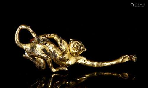 Gilt Copper Buckle of Monkey