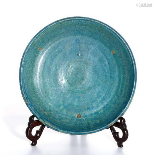 Large Turquoise Glazed Charger