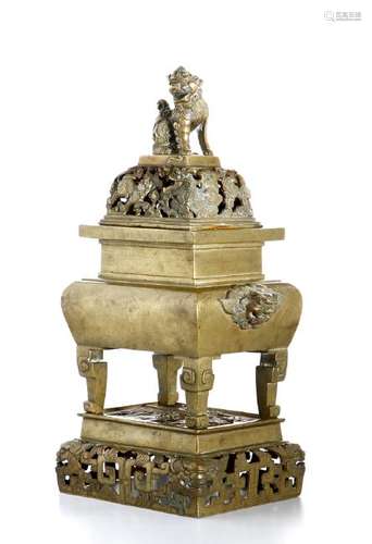 Gilt Bronze Censer and Cover