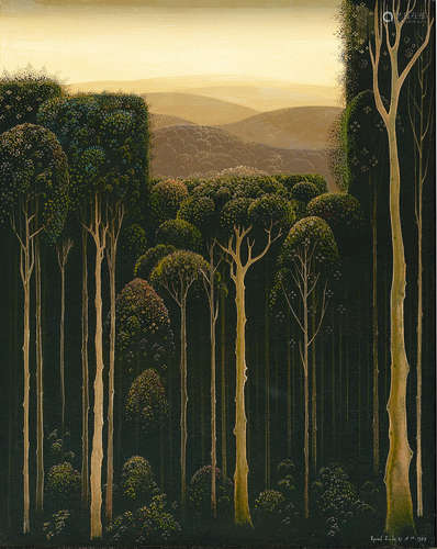 Autumn Evening 28 x 22in (71.1 x 55.9cm) Eyvind Earle(American, 1916-2000)