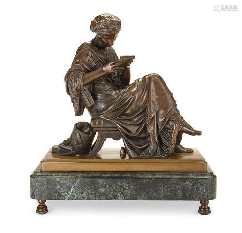 After a model by Alexander Schoenewerk (French, 1820-1885) Late 19th century A French patinated bronze figure