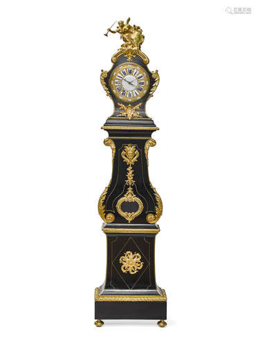 Stamped F. Goyer JME18th century and later A Louis XV gilt bronze mounted ebonized régulateur