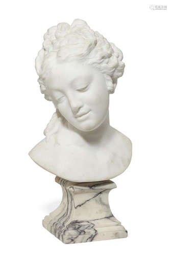 Late 19th century An Italian marble bust of a lady